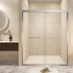 44-48 in. Brushed Nickel Double Sliding Shower Door - Image 1