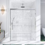 56"-60"W*72" H Semi-Frameless Double Sliding Shower Door, Bypass Sh... - Image 1