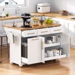 59.3 in. Rolling Kitchen Island with Storage - Image 1