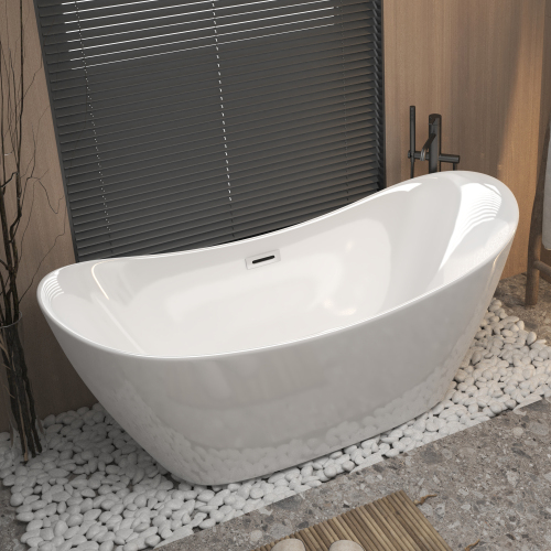 59 "Acrylic freestanding tub, Gloss white, with - Image 2 59 "Acrylic freestanding tub, Gloss white, with - Image 2