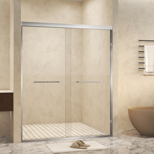 44-48 in. Brushed Nickel Double Sliding Shower Door - Image 2 44-48 in. Brushed Nickel Double Sliding Shower Door - Image 2