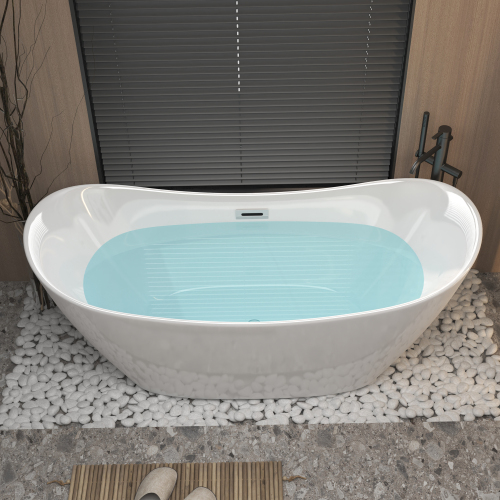 59 "Acrylic freestanding tub, Gloss white, with - Image 3 59 "Acrylic freestanding tub, Gloss white, with - Image 3