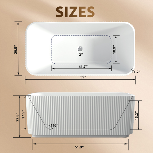 59"Rectangle Linear Acrylic Freestanding - Image 5 59"Rectangle Linear Acrylic Freestanding - Image 5