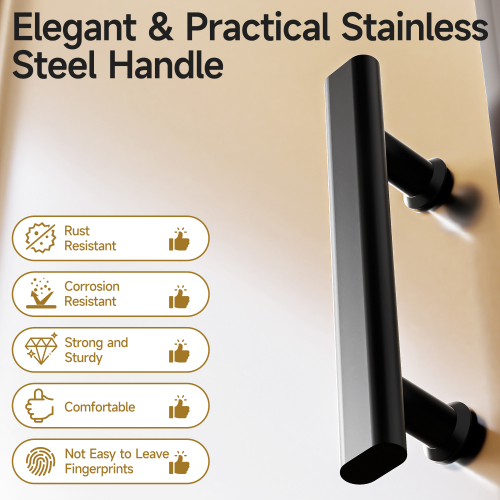 36 in. Matte Black Frosted Corner Shower Enclosure - Detail 5