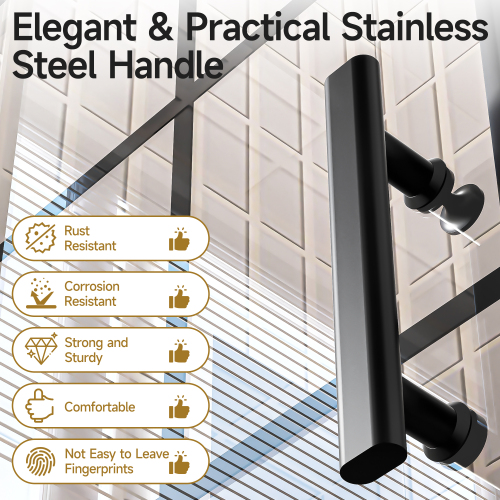 36 in. D x 36 in. W x 72 in. H Matte Black Grid Pattern Corner Shower Enclosure with 1/4 in. Thick Clear SGCC Tempered Glass 36 in. Matte Black Grid Pattern Shower Enclosure - Detail 5