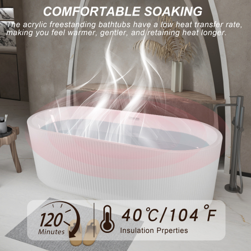 59 in. Linear Acrylic Freestanding Bathtub - Image 9 59 in. Linear Acrylic Freestanding Bathtub - Image 9