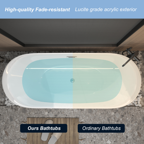 59 "Acrylic freestanding tub, Gloss white, with - Image 10 59 "Acrylic freestanding tub, Gloss white, with - Image 10