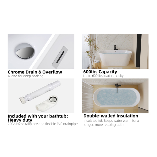 59 in. Acrylic Freestanding Bathtub - Image 17 59 in. Acrylic Freestanding Bathtub - Image 17