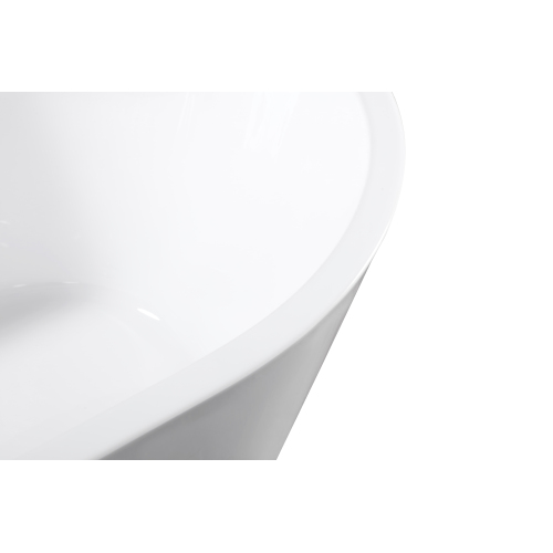 59" Acrylic Freestanding Bathtub, Stand Alone Soaking Tub, Glossy White Acrylic, Toe-tap Chrome Drain, cUPC Certified WL RR 59 in. Acrylic Freestanding Bathtub - Detail 2