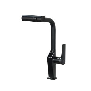 Home touchless matte black kitchen faucet with led display, motion sensor kitchen sink faucet with 3 function pull out sprayer & 360° swivel spout
